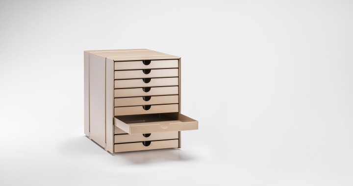 Trudi box set suitable for INOS, 10 drawers, closed, RAL 1019 beige