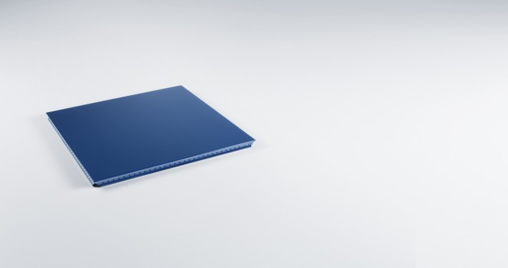 Élément métallique tablette externe Acier bleu