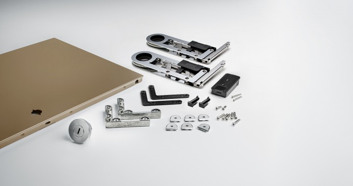 Complete Soft-Close drop-down door kit for USM Haller Beige