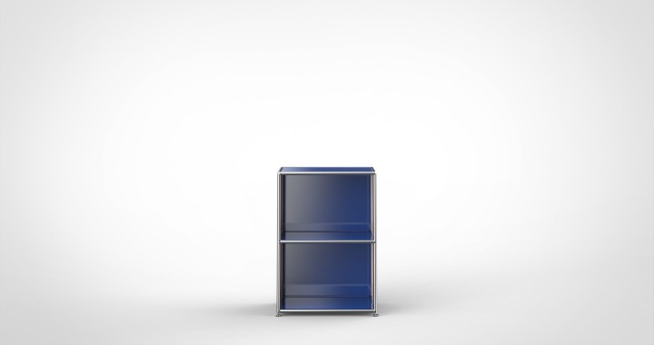 SYSTEM 01 Bookshelf small, RAL 5011 Steel blue