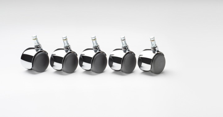 Set Vitra Lenkrolle für Eames-Produktreihe, harte Lauffläche, 5 Stück