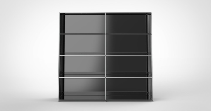 SYSTEM 01 Office Shelf, RAL 9011 Graphite black