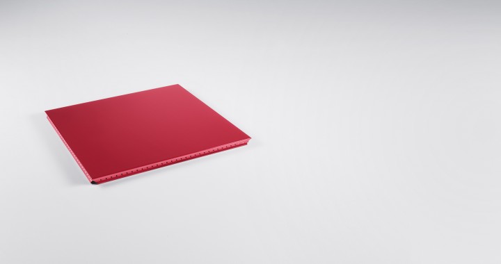 Metal external panel element Ruby red